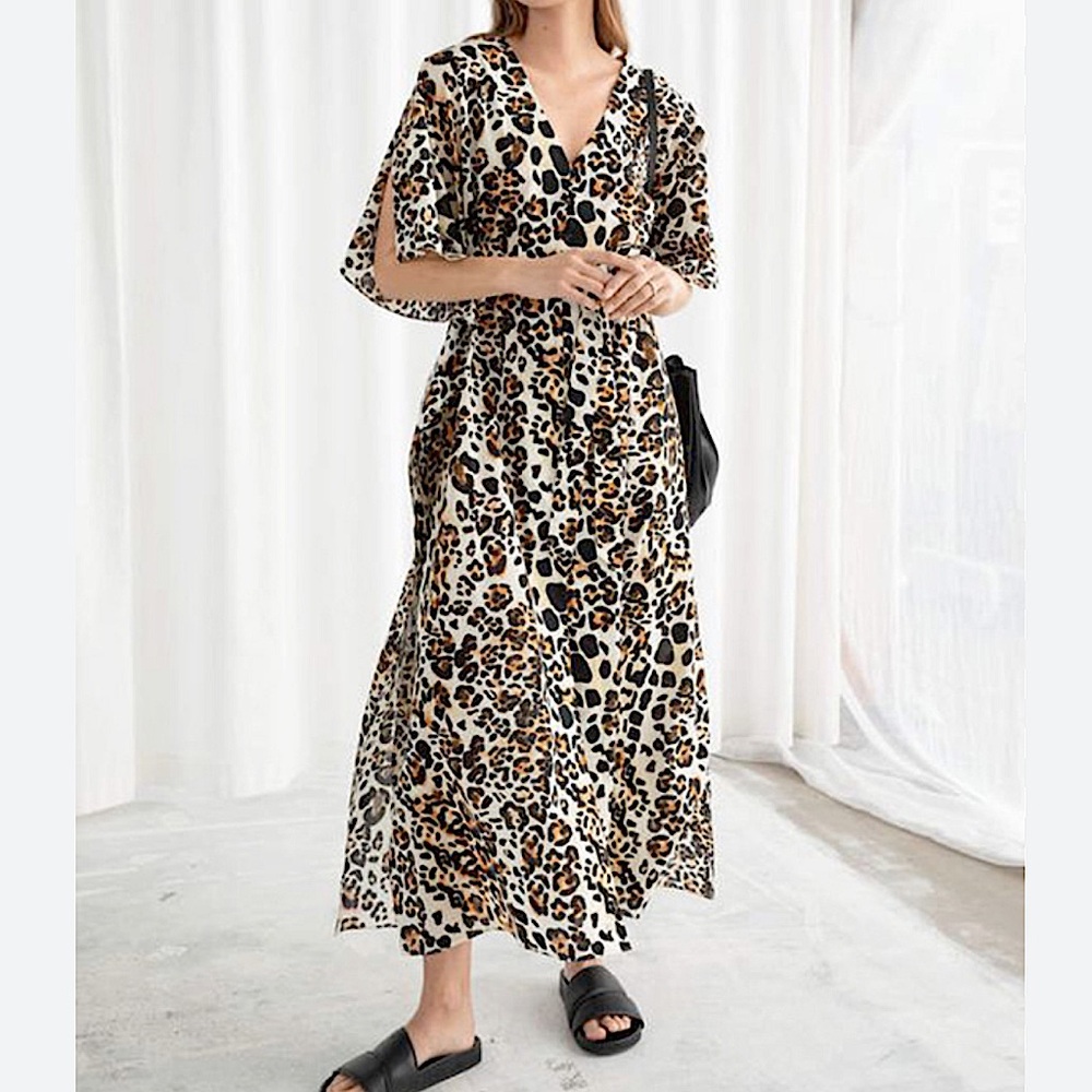 & Other Stories Leopard Print Cotton Kaftan
